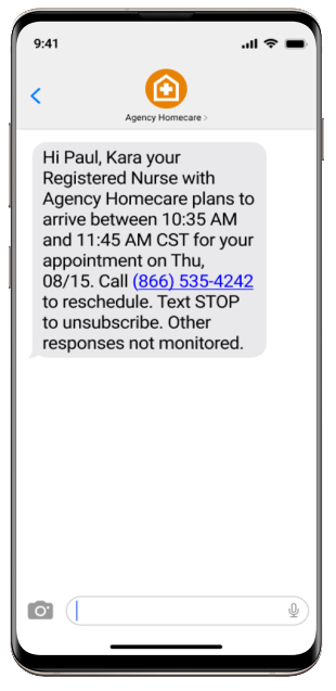 Clinician ETA screen